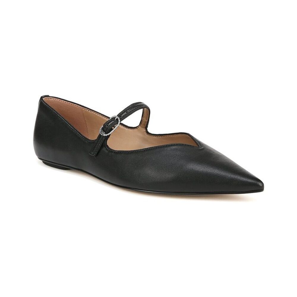 Pointed Toe Mary Jane Flat - Black